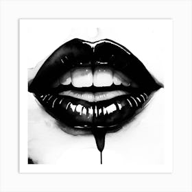 Black And White Lips Art Print