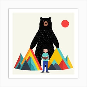 Bear And A Boy 1 Art Print