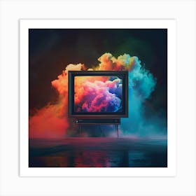 Tv In The Clouds 2 Art Print