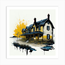 Colored House Ink Painting (93) Art Print