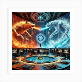 A Sci Fi Themed Restaurant Featuring Holographic Performances Art Print