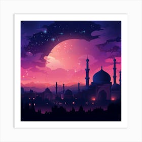 Islamic City At Night 7 Art Print