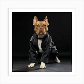 Dog In Karate Uniform 1 Art Print