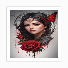 Blood And Roses Art Print