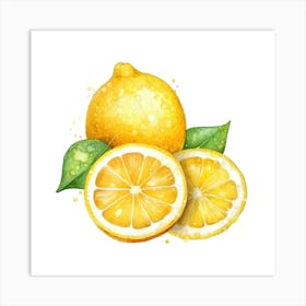 Watercolor Lemons 1 Art Print