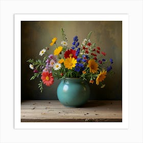 Leonardo Lightning Floral Still Life With Wildflowers Art 1 Art Print