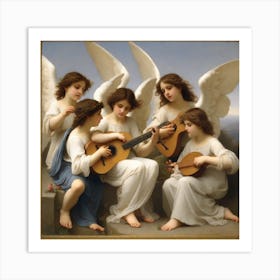 Shonda art prints Four Angels Playing Music Art Print