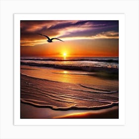 Sunset At The Beach 361 Art Print