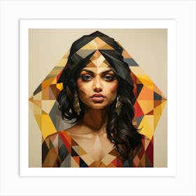 Geometric Indian Woman 02 Art Print