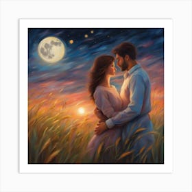 Moonlight In The Field Art Print