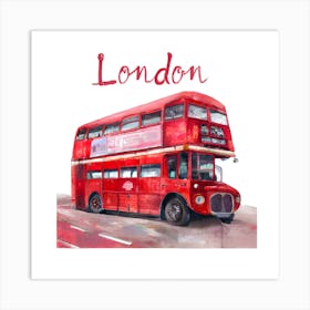 London Double Decker Bus Art Print