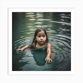 Little Girl In Water Art Print