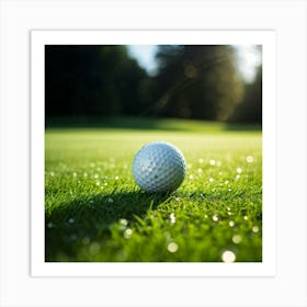 Golf Ball On Green Grass 3 Poster