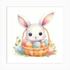 Easter Bunny In Basket 3 Art Print