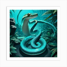 Snake In The Jungle Art Print