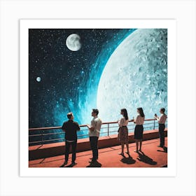 People Looking At The Moon Art Print