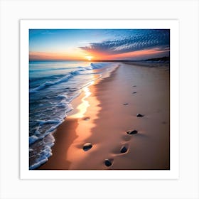 Footprints In The Sand Art Print