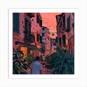 Sunset In Italy Art Print