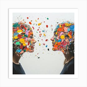 Two Women Face Each Other Art Print