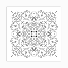 Traditional Adults Coloring Book Page Art Print