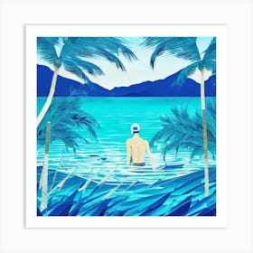 Man In The Water Art Print