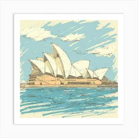 A Sydney Opera House In Sydney Hand Drawn Sketch 1720432938 3 Art Print