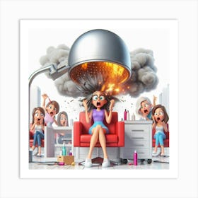 Bad day at the beauty shop 5 Art Print