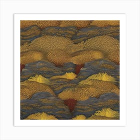 ABSTRACT YELLOW KELP Art Print