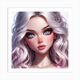 Girl With Blue Eyes Art Print