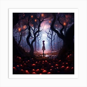 Girl In The Forest Art Print