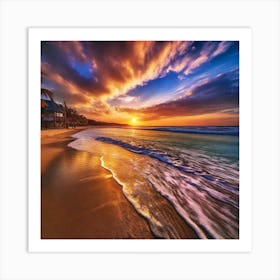 Sunset On The Beach 217 Art Print