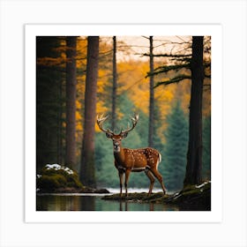 Deer In The Forest Art Print