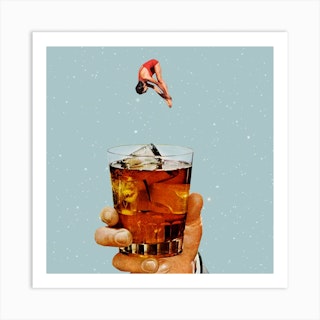 Quarantine Drink Square Art Print