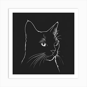 Black Cat Portrait Art Print