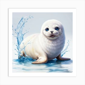 Cute seal Art Print