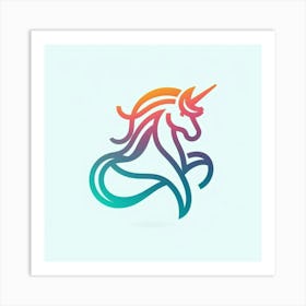 Unicorn Logo Design Art Print