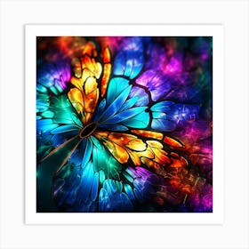 Stained Glass Butterfly Art Print