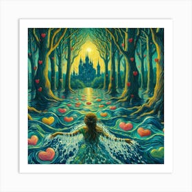 Mermaid In The Forest 1 Art Print