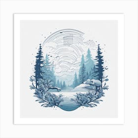 Illustration Of A Forest Art Print