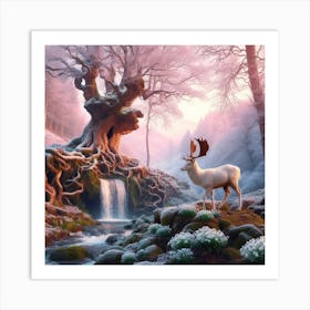 Deer In The Forest 15 Art Print