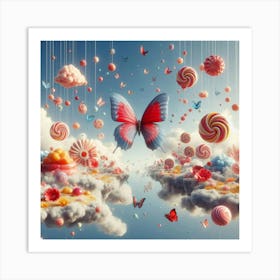 Butterfly In The Clouds 2 Art Print