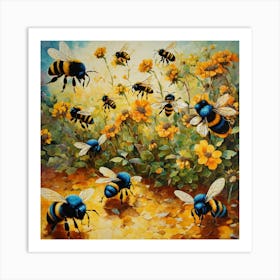 Swarm of bees 1 Art Print