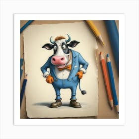 Cartoon Cow 21 Art Print