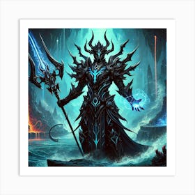 A Scene Showcasing The High Warden Of The Depths, Art Print