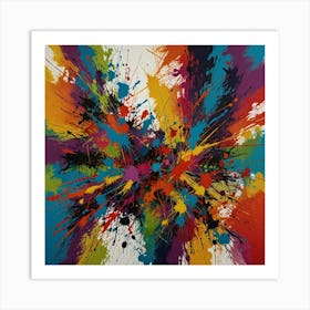 Chaotic Scribbles And Marks In Vibrant Colors 2 Art Print