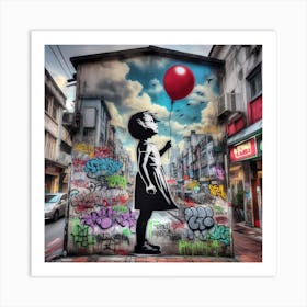 Girl With Red Balloon 1 Art Print