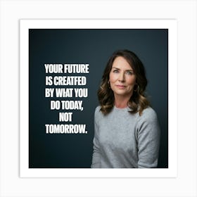 Your Future Is Created By What You Do Today, Not Tomorrow 1 Art Print
