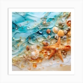 Starfish And Shells Art Print