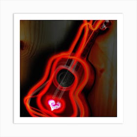 Heart Shaped Guitar Art Print