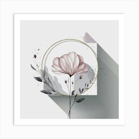 Pink Flower In A Frame Art Print